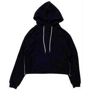 John Elliott Women's Villain Cropped French Terry Side Zip Hoodie Sweatshirt